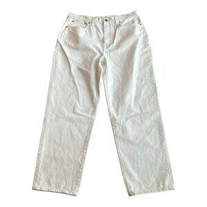Madewell Baggy Straight Jeans Women's Off White High Rise Denim Size 32